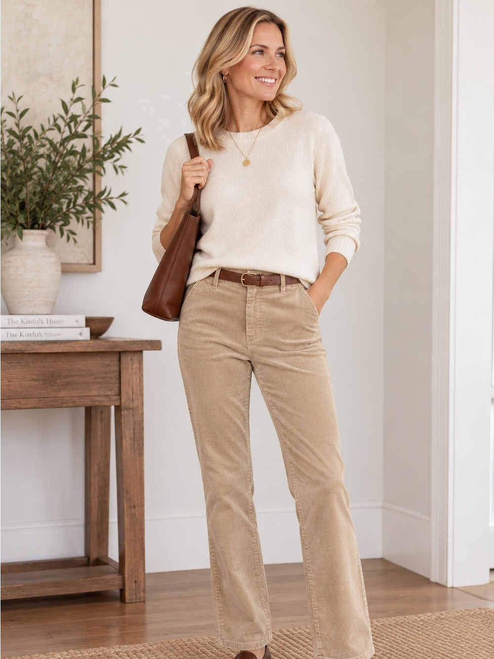 Talbots Tan Corduroy Straight Leg Pants 10P Petite